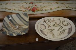 Lauren Keeley, two studio pottery bowls with incised decoration.
