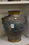A Champleve bronze enamel vase.