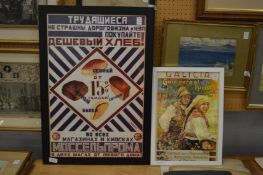 Two reproduction posters, framed and glazed.