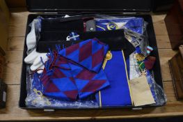A case of masonic regalia.