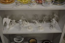 Crown Staffordshire, Dresden and other blanc de chine porcelain items.