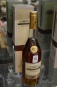 A bottle of Rastignac XO cognac, boxed.