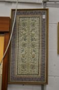 A Chinese silk work embroidery, framed and glazed.