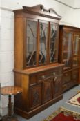 A Victorian walnut secretaire bookcase.