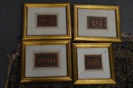 A set of four classical Greek style engravings.