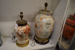Two Oriental design vase lamps.