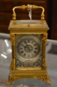 A very good brass carriage clock with repeat and alarm.