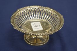 A silver pedestal bon-bon dish.