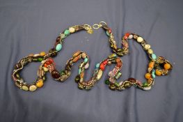 Decorative bead work necklace signed Madame Reve.