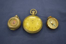 Pocket watch and two other items.