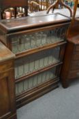 A Globe Wernicke three section oak bookcase.