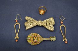 A 9ct gold ring and other decorative jewellery etc.