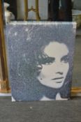 Photographic print on canvas depicting Elizabeth Taylor.
