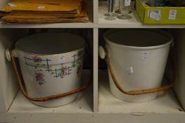 Two pottery buckets.