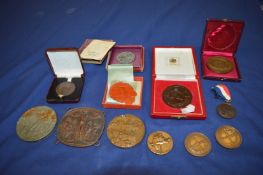 Various medallions, some boxed.