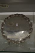 A large silver salver.