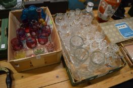 Quantity of coloured and other glassware.