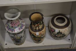 Three Chinese vases (faults).