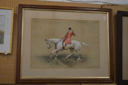 Basil Nightingale, huntsmen on horseback, mixed media.
