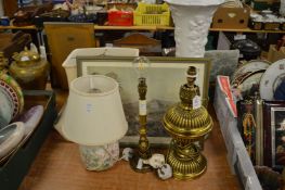Various lamps and other items.