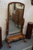 A 19th century mahogany cheval mirror.