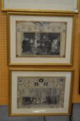 Two decorative prints depicting young Victoria.