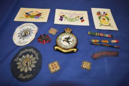 First World War silk cards and various items.