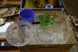 A small collection of glass vases.