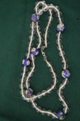 A Chinese crystal and cloisonne enamel necklace.