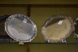 Two small silver plated waiters of salvers.