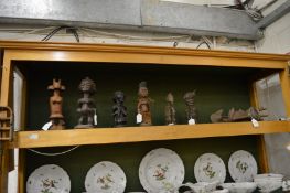 A good collection of seven carved African figures.