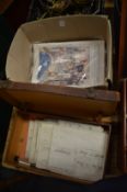 A quantity of indentures and other ephemera.