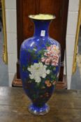 A large Japanese cloisonne vase (faults).