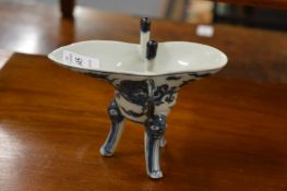 A Chinese blue and white ritual vessel.