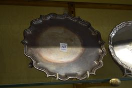A Georgian style pie-crust silver plated salver.