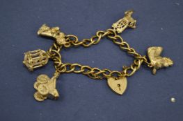 Silver charm bracelet.