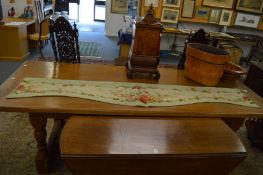 An Aubusson floral decorated needlework pelmet 208cm x 43cm.