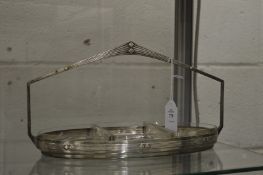 A W M F plated hors-d'oeuvre sets with three cut glass compartments.