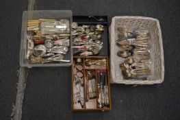 A large quantity of plated Kings pattern and other flatware.