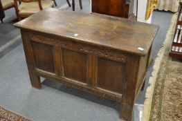 An 18th century oak coffer.