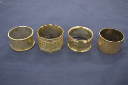 Four napkin rings.