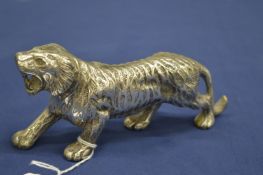 Chrome plated model of a tiger.