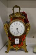 A small 19th century boulle mantel clock.