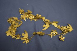 A decorative metal necklace.