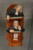 After Ralph Wood, a Staffordshire figure group The Vicar and Moses.