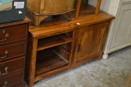 A hardwood TV stand.