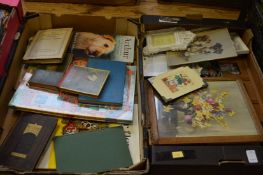 Various books, photograph frames, picture frames etc.