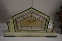 A stylish Art Deco onyx mantel clock.