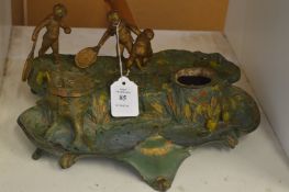 A Spelter ink stand.