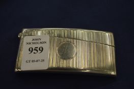 A silver card case, London 1903.